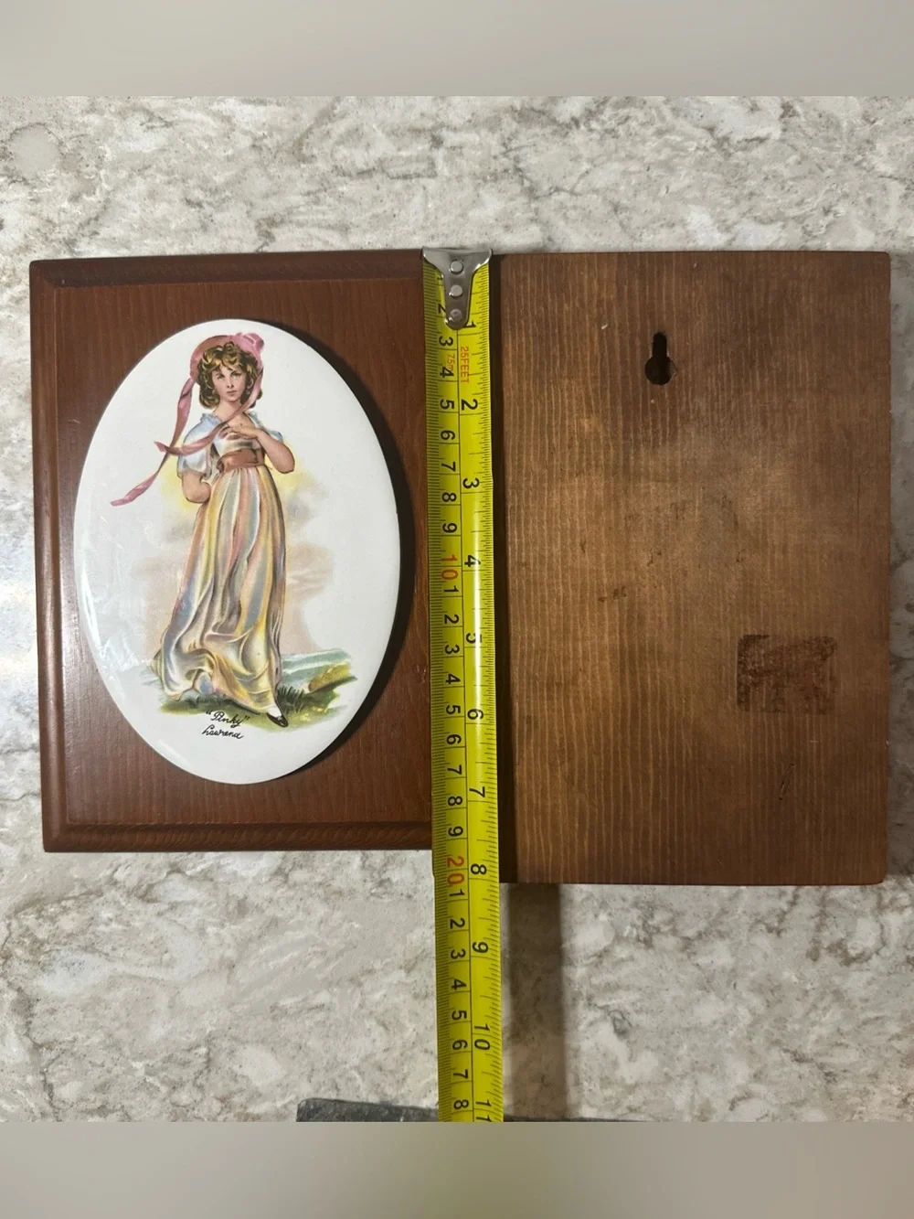 Set of Two Vintage Style Oval Plaque Wall Art - “Pinky” & “Blue Boy”